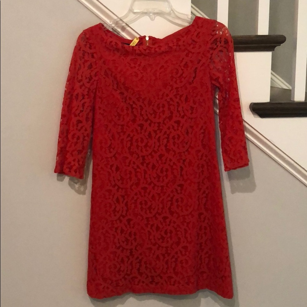 Red lace dress